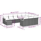 11-dijelni set vrtnih sofa od poliratana s jastucima sivi | shoptok.hr