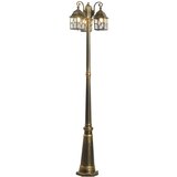 QAZQA Klasična zunanja svetilka starinsko zlata s prozornim steklom 198 cm IP44 - London | Shoptok.si