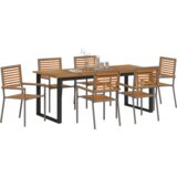  7-dijelni vrtni blagovački set sivi polirat Acacia | shoptok.hr