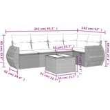  6-dijelni set vrtnih sofa s jastucima crni od poliratana | shoptok.hr