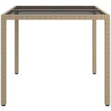  Vrtni stol 90 x 90 x 75 cm od kaljenog stakla i poliratana bež | shoptok.hr