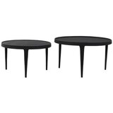 Light & Living Crni okrugli stolići za kavu u setu 2 kom ø 75 cm Tobias – Cijene
