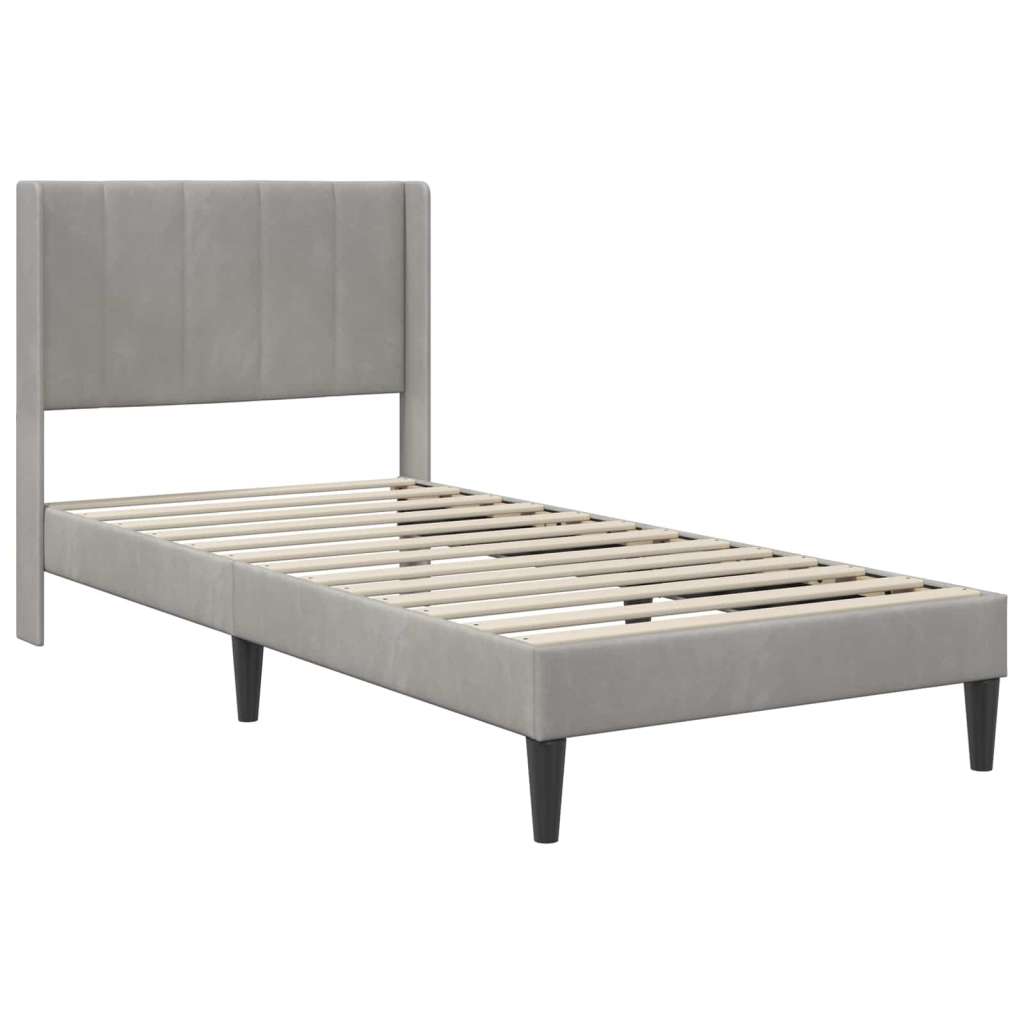  Okvir kreveta s madracem 2 pcs Svijetlo siva Baršun - Svjetlosiva 100 x 200 cm | shoptok.hr