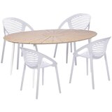 Bonami Essentials Set od 4 bijele Jaanna blagovaonske stolice i stola Marienlist u prirodnoj boji - | shoptok.hr