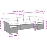 vidaXL 7-delni vrtni kavčni set z blazinami črnega poli ratana | Shoptok.si