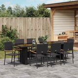 Vrtni set za objed 9 kom. Crna poliratan 240 x 90 x 75 cm | shoptok.hr