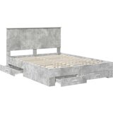  Konstrukcija postelje z vzglavjem Betonsko siva 150 x 200 cm, (5000103228) | Shoptok.si