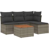 vidaXL 5-dijelna vrtna garnitura od poliratana s jastucima siva | shoptok.hr