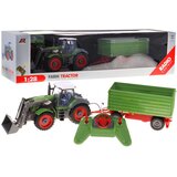  Traktor s prikolicom na daljinsko upravljanje u mjerilu 1:28 - crveno/zeleni | shoptok.hr