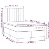  Box spring postelja z vzmetnico LED tem. zelena 120x200cm žamet, (20899274) | Shoptok.si