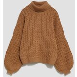 Marisse Dark Beige Turtleneck Sweater With Puffed Sleeves | Eponuda.ba