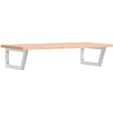  Zidna polica za umivaonik od čelika i masivne bukovine Smeđa 100 x 50 x 2.5 cm | shoptok.hr