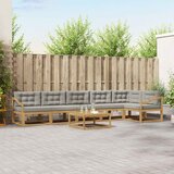  Set vanjskih sofa 7 kom. Bijela i svjetlosiva Poliester | shoptok.hr