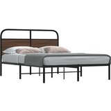 Maison Chic Posteljni okvir - Dvoposteljna postelja - Zakonska postelja brez vzmetnice 140x200 cm rjav hrast inž. les-J10805, (21774651) | Shoptok.si