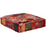  Tabure s patchworkom četvrtasti pamučni 50 x 50 x 12 cm crveni | shoptok.hr