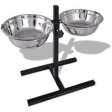vidaXL Podesivi držač posuda za hranjenje od nehrđajućeg čelika 2x 4 1 L | shoptok.hr