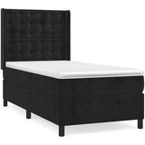 Maison Chic Box spring postelja - Vzmetna postelja z vzmetnico črn 90x190 cm žamet SL7870, (21886587) Cene