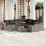 vidaXL 11-dijelni set vrtnih sofa poliratan s jastucima svijetlosivi | shoptok.hr