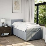vidaXL Box spring postelja z vzmetnico svetlo siva 80x200 cm blago | Shoptok.si