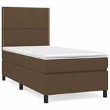  Krevet s oprugama i madracem tamnosmeđi 90 x 190 cm od tkanine | shoptok.hr