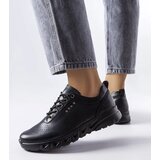 Gemre Black leather perforated Brodeur shoes | Shoptok.si