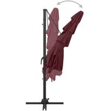  Vrtni suncobran s 4 razine i stupom 250 x 250 cm bordo | shoptok.hr