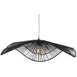 Leitmotiv Črna kovinska viseča svetilka s senčilom iz papirnatega prepleta ø 80 cm Sombra – | Shoptok.si