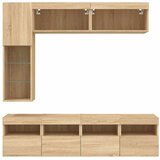  7-dijelni set zidnih TV ormarića LED boja hrasta sonome | shoptok.hr