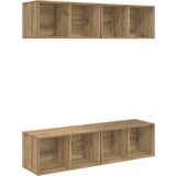 vidaXL TV Kabinet za Zid s policom 4 pcs hrast artisan 37 x 37 x 72 cm | shoptok.hr