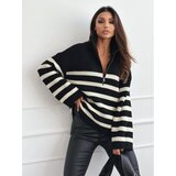 Beloved Stripes pulover črn Cene