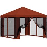 vidaXL Vrtni gazebo s stranskimi stenami 3 x 3 m Terakota, (5000219042) | Shoptok.si
