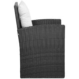  5-dijelna vrtna garnitura od poliratana s jastucima crna | shoptok.hr