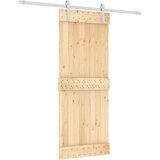  Klizna vrata Prirodna i bijela 80 x 210 cm Čvrsta borovina | shoptok.hr