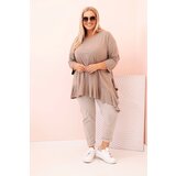 Kesi Włoski Women's Plus Size blouse with cotton, featuring a pocket and rolled sleeves kiwi | Shoptok.si