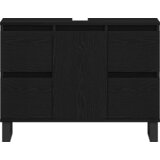  Kupaonski ormar Crni hrast 80 x 33 x 60 cm Konstruirano drvo | shoptok.hr