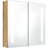 Maison Chic LED Kopalniška omarica - Kopalniški kabinet z ogledalom hrast 62x14x60 cm, (21794866) Cene