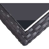  Vrtni stol crni 110 x 53 x 72 cm stakleni i poliratan | shoptok.hr