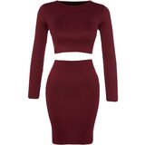 Trendyol Two-Piece Set - Burgundy - Slim fit Cijene