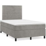 Box spring postelja z vzmetnico svetlo siva 120x200 cm žamet, (20899842) | Shoptok.si