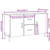 vidaXL Komoda starinski les 100x36x60 cm inženirski les | Shoptok.si