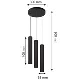  LED luster na sajli TUBA 3xGU10/4,8W/230V crna | Eponuda.com