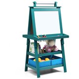  Dječje postolje, dječja tabla, dvostrana bijela tabla, dim. 59 x 50 x 117 cm - plava | shoptok.hr
