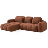 Makamii Sklopiva/s prostorom za odlaganje kutna garnitura od bouclé tkanine boja terakote (s lijevim kutom/s ležaljkom) Pele – | shoptok.hr