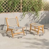  Vrtna fotelja s podnožjem set od 2 dijela vanjska ležaljka od akacije s ratanovim sjedalom boho stil podesive noge | shoptok.hr