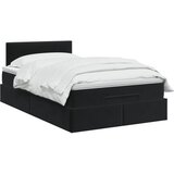  Krevet od pjene s madracem i LED-om Crna 120 x 200 cm Baršun - Crna 120 x 200 cm Prošiveno gumbima | shoptok.hr