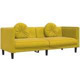 Maison Chic kavč - Sofa - Kanape trosed z blazinami rumen žamet, (21726440) | Shoptok.si