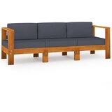 Maison Chic Vrtni kavč - Zunanji kavč trosed s temno sivimi blazinami akacijev les, (22043717) Cene