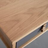 Bessagi Home retro pisalna miza lena, hrast, siva | Shoptok.si