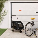 vidaXL Prikolica za bicikl za ljubimce crna od tkanine i željeza | shoptok.hr