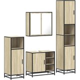  4-dijelni set kupaonskog namještaja boja hrasta sonome drveni | shoptok.hr